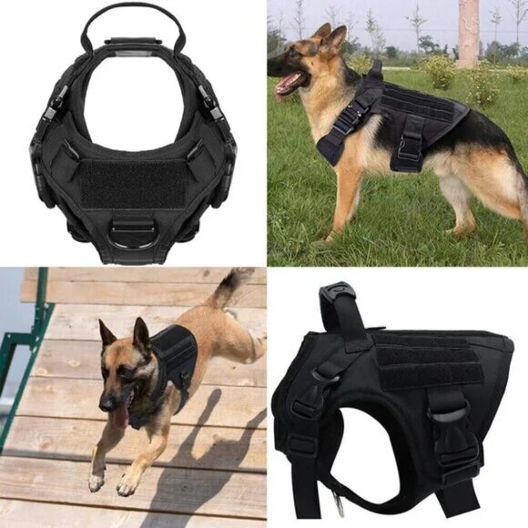 NWT US Tactical Police K9 Training Dog Harness Military Adjustable Nylon Vest L - Picture 2 of 5